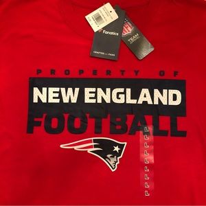 FANATICS NFL TEAM APPAREL Red Cotton New England Patriots Large Short Sleeve Tee